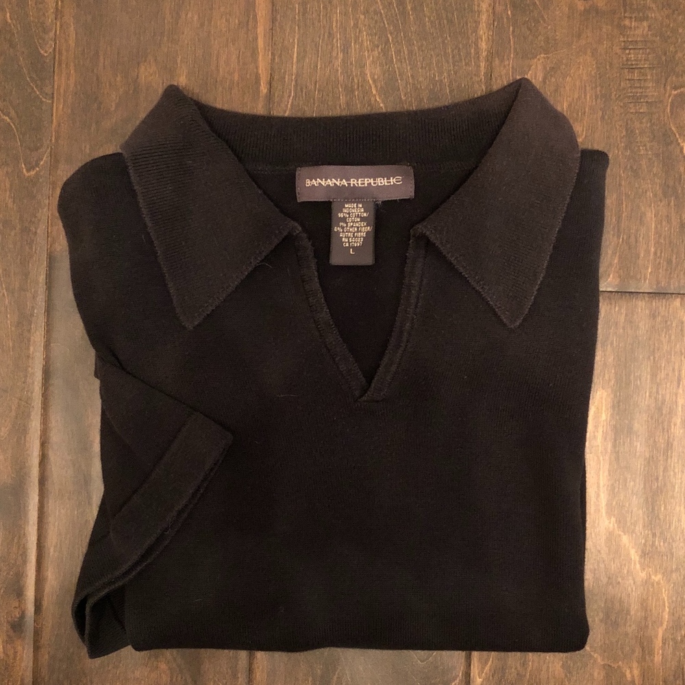 Banana Republic Black Short Sleeve Sweater